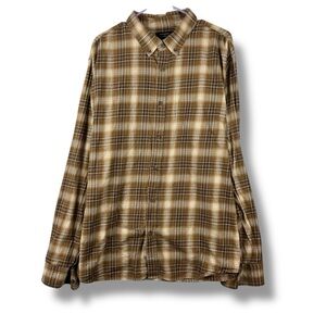 Banana Republic Shirt Mens 2XL XXL Plaid Cotton Untucked Fit Button Down Shirt